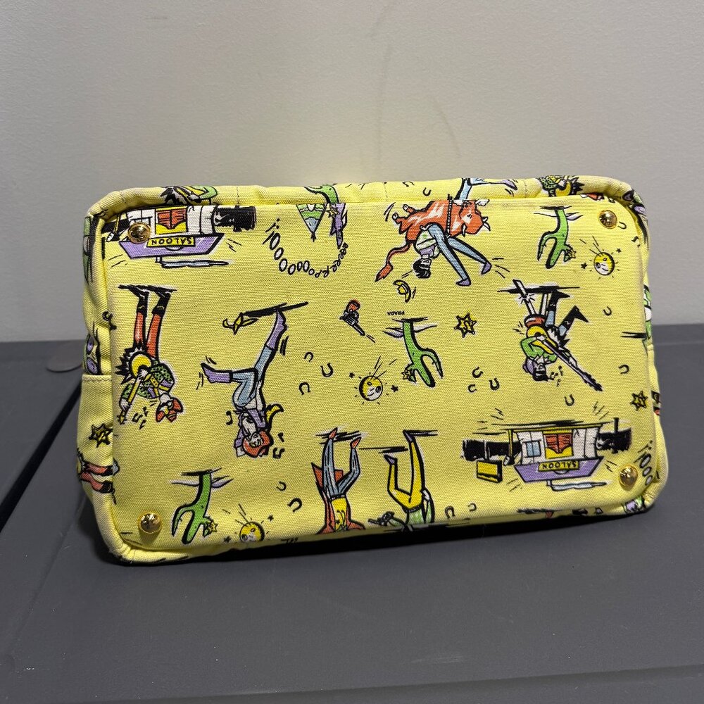 Prada Western Canapa Stampata Yellow Tote Bag - Picture 3 of 10
